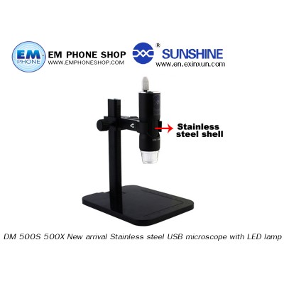 DM 500S 500X New arrival Stainless steel USB microscope with LED lamp and stand